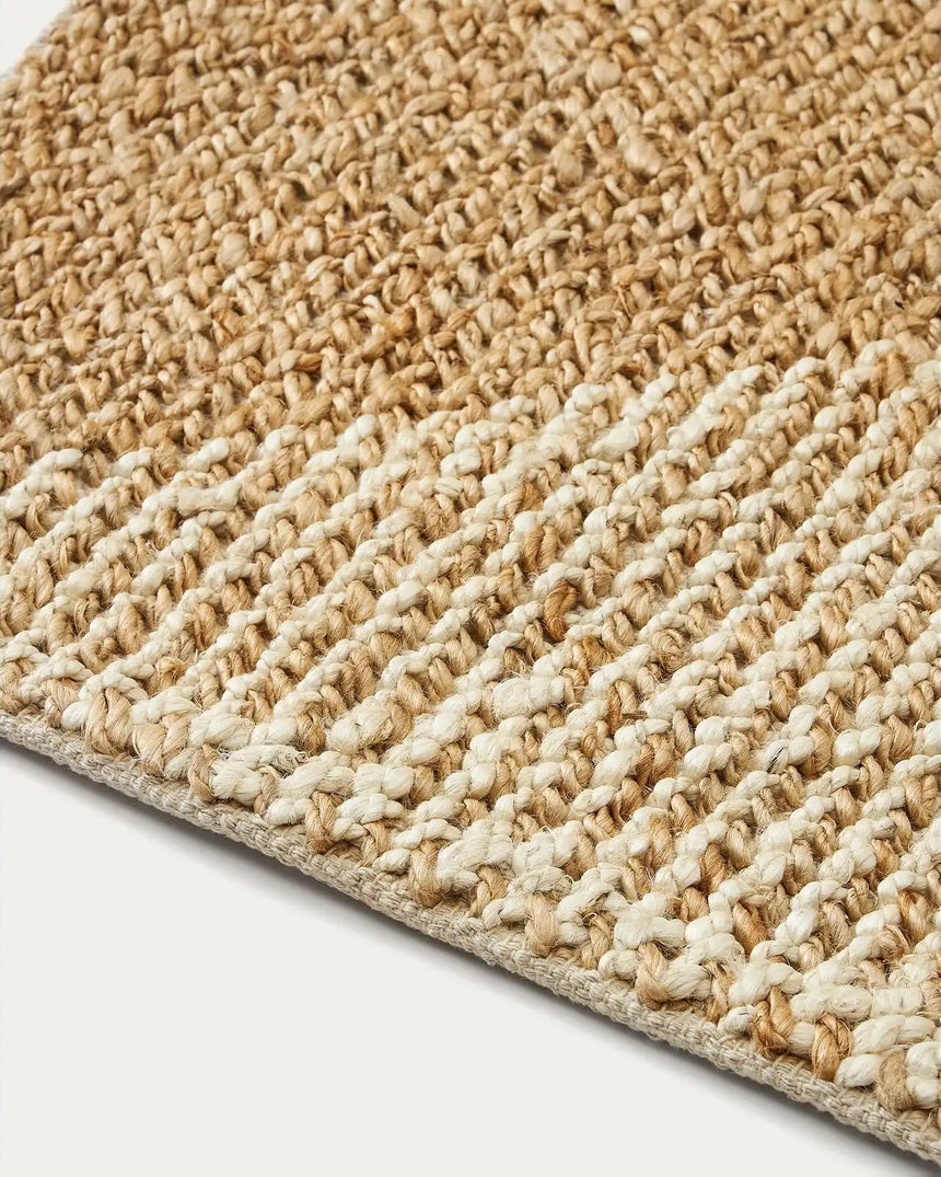 Maelan Teppich aus Jute und Baumwolle kariert natur 160 x 230 cm von Kave Home – Bild 5