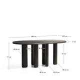 Mailen ovaler Tisch aus Eschenfurnier mit dunklem Finish Ø 180 x 105 cm von Kave Home – Bild 2