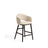 Maina Hocker aus beigem dickem Chenille mit Beinen aus massivem Eschenholz in Ebenholzoptik, FSC Mix Credit 65 cm von Kave Home – Bild 1