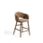 Maina Hocker aus braunem dickem Chenille mit Beinen aus massivem Eschenholz in Walnussoptik, FSC Mix Credit 65 cm von Kave Home – Bild 1