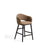 Maina Hocker aus braunem dickem Chenille und Beinen aus massivem Eschenholz mit Finish in Ebenholzoptik FSC Mix Credit 65 cm von Kave Home – Bild 1