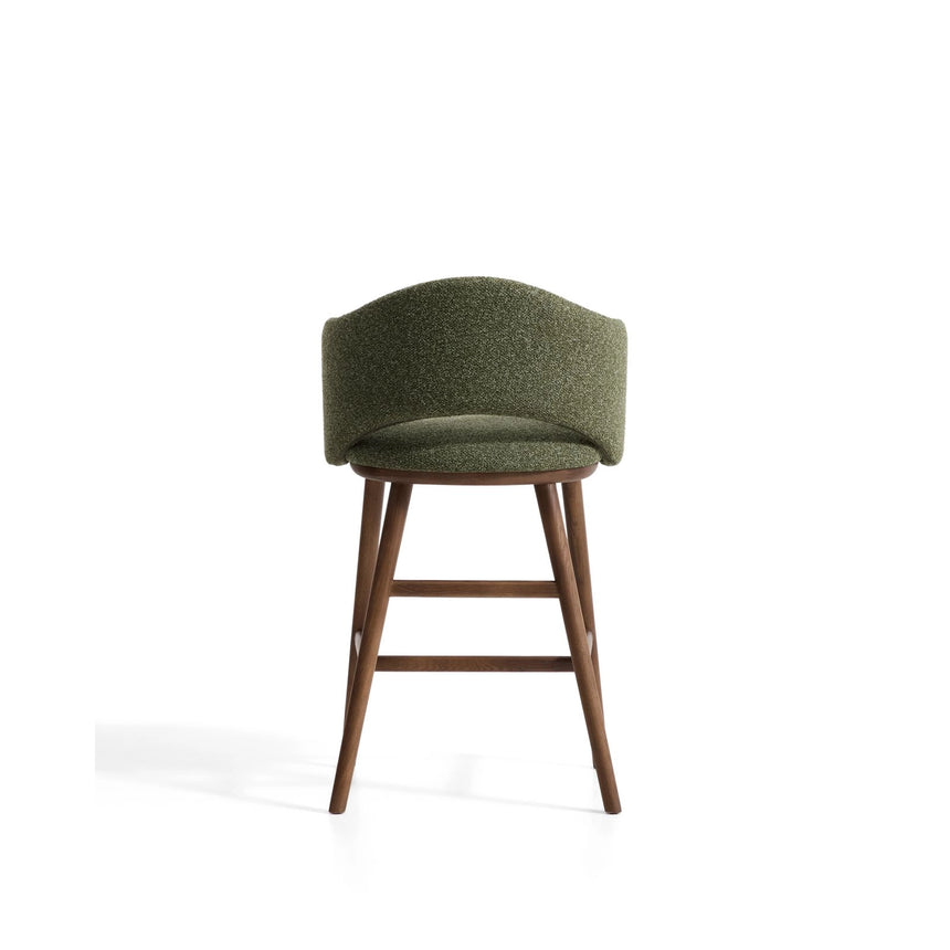 Maina Hocker aus dickem Chenille mit Beinen aus massivem Eschenholz, FSC Mix Credit 65 cm von Kave Home – Bild 6