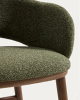Maina Hocker aus dickem Chenille mit Beinen aus massivem Eschenholz, FSC Mix Credit 65 cm von Kave Home – Bild 8