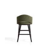 Maina Hocker aus grünem dickem Chenille mit Beinen aus massivem Eschenholz in Ebenholzoptik, FSC Mix Credit 65 cm von Kave Home – Bild 6