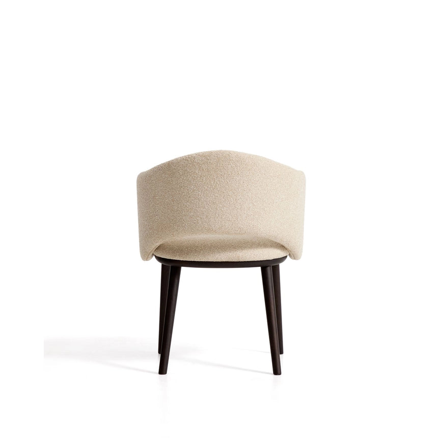 Maina Stuhl aus beigem dickem Chenille mit Beinen aus massivem Eschenholz in Ebenholzoptik, FSC Mix Credit von Kave Home – Bild 6