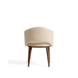 Maina Stuhl aus beigem dickem Chenille mit Beinen aus massivem Eschenholz in Walnussoptik, FSC Mix Credit von Kave Home – Bild 6