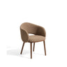 Maina Stuhl aus braunem dickem Chenille mit Beinen aus massivem Eschenholz in Walnussoptik, FSC Mix Credit von Kave Home – Bild 1