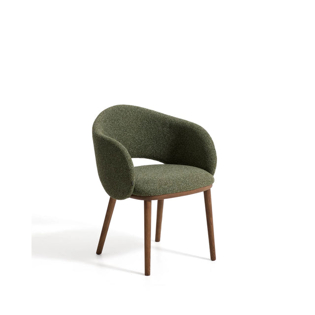 Maina Stuhl aus dickem Chenille mit Beinen aus massivem Eschenholz, FSC Mix Credit von Kave Home – Bild 1