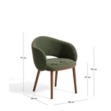 Maina Stuhl aus dickem Chenille mit Beinen aus massivem Eschenholz, FSC Mix Credit von Kave Home – Bild 2