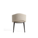 Maina Stuhl aus dicker beigefarbener Chenille mit schwarzen Stahlbeinen mit schwarzer Beschichtung FSC Mix Credit von Kave Home – Bild 6