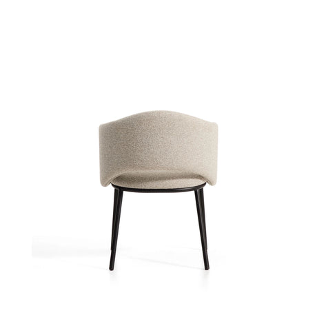 Maina Stuhl aus dicker beigefarbener Chenille mit schwarzen Stahlbeinen mit schwarzer Beschichtung FSC Mix Credit von Kave Home – Bild 6