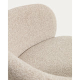 Maina Stuhl aus dicker beigefarbener Chenille mit schwarzen Stahlbeinen mit schwarzer Beschichtung FSC Mix Credit von Kave Home – Bild 9
