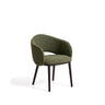Maina Stuhl aus grünem festem Chenille und Beinen aus massivem Eschenholz mit Finish in Ebenholzoptik FSC Mix Credit von Kave Home – Bild 1