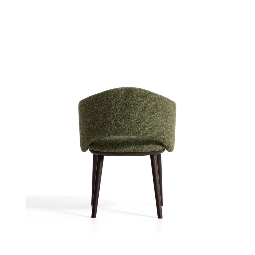 Maina Stuhl aus grünem festem Chenille und Beinen aus massivem Eschenholz mit Finish in Ebenholzoptik FSC Mix Credit von Kave Home – Bild 6