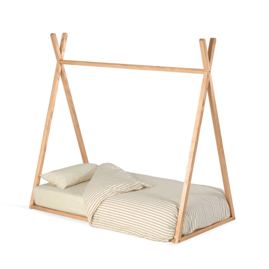 Maralis Tipi-Bett aus massiver Buche mit natürlichem Finish für Matratze von 70 x 140 cm von Kave Home – Bild 1