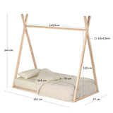 Maralis Tipi-Bett aus massiver Buche mit natürlichem Finish für Matratze von 70 x 140 cm von Kave Home – Bild 4