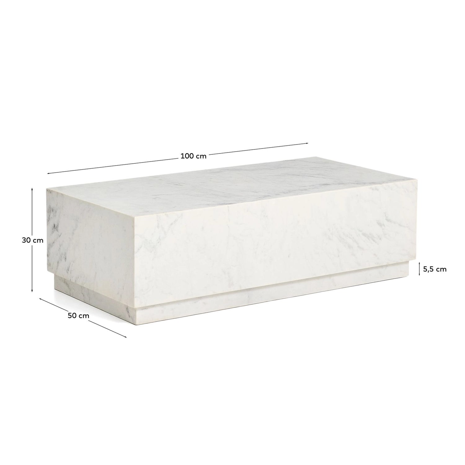 Marmortisch Sorein aus Marmor 100 x 50 cm von Kave Home – Bild 3