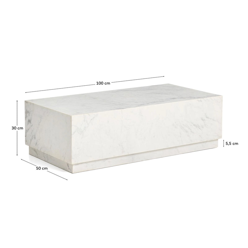 Marmortisch Sorein aus Marmor 100 x 50 cm von Kave Home – Bild 3