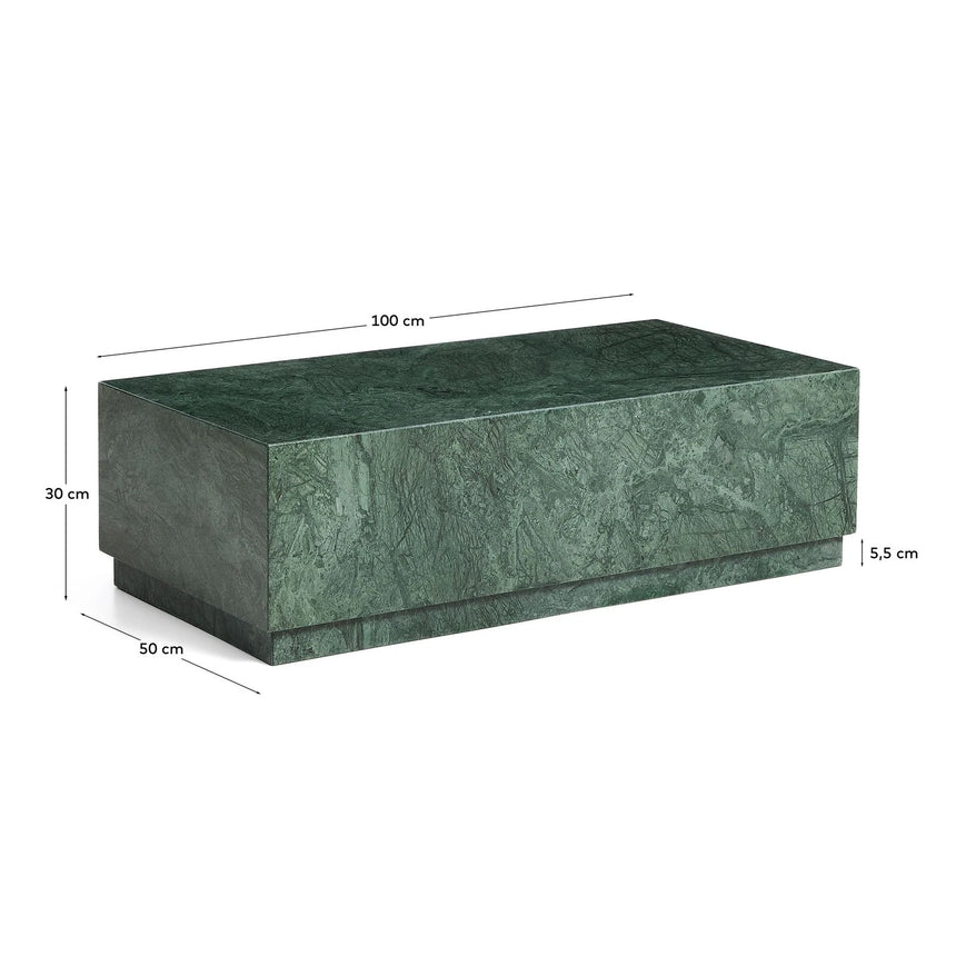 Marmortisch Sorein aus grünem Marmor 100 x 50 cm von Kave Home – Bild 4