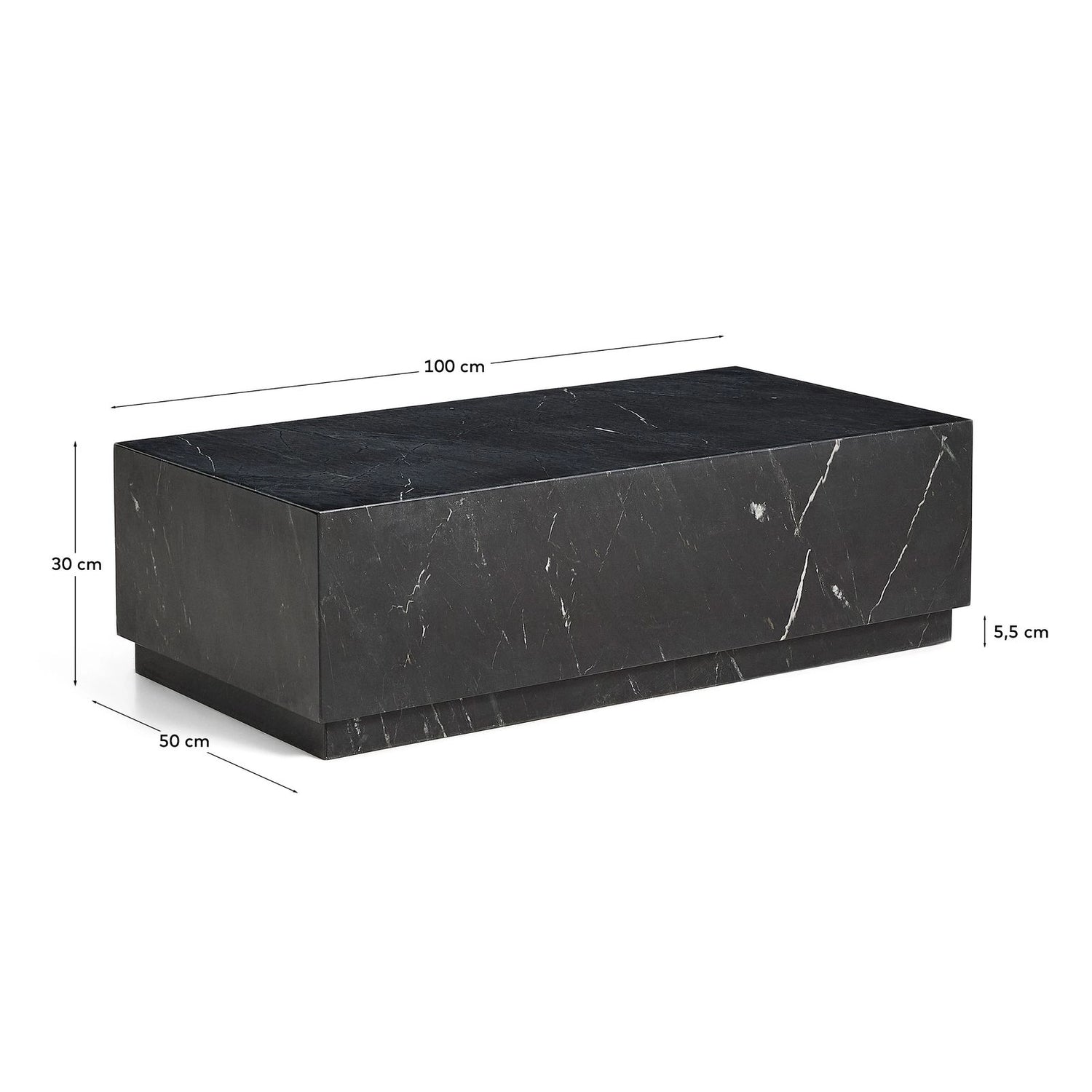 Marmortisch Sorein aus schwarzem Marmor 100 x 50 cm von Kave Home – Bild 4