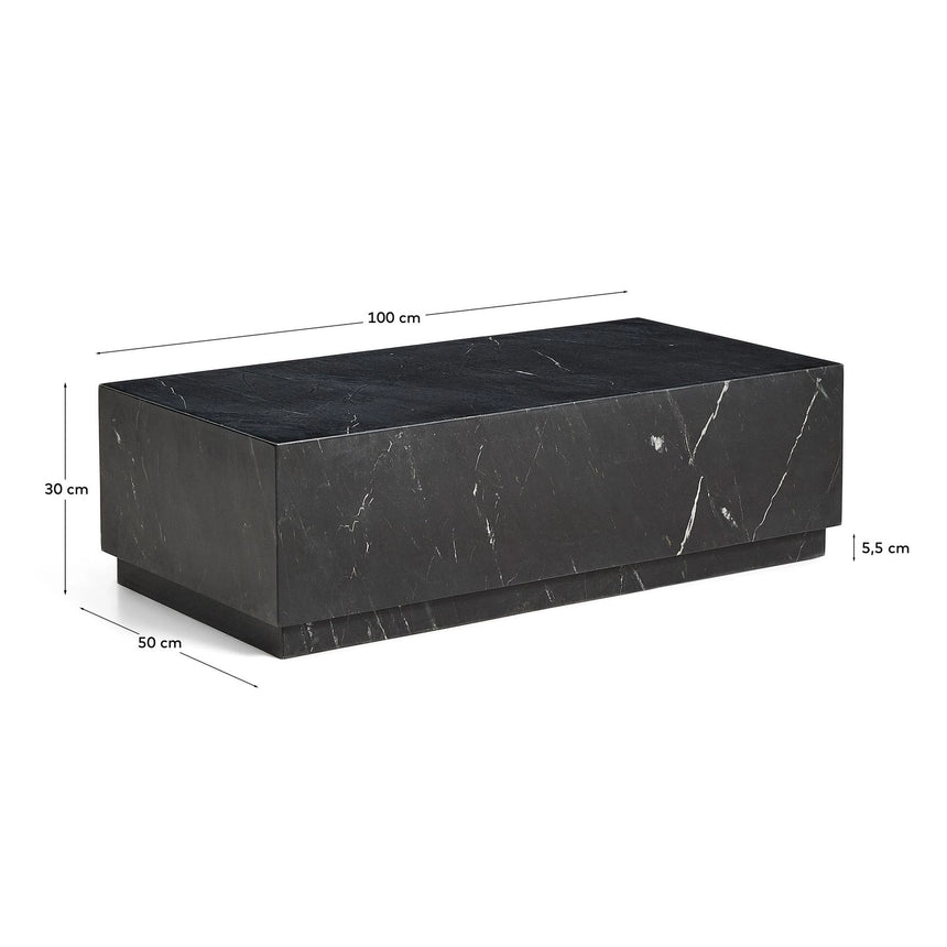 Marmortisch Sorein aus schwarzem Marmor 100 x 50 cm von Kave Home – Bild 4