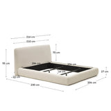 Martina Bett mit abnehmbarem Bezug aus Bouclé in Ecru für Matratze von 180 x 200 cm FSC Mix Credit von Kave Home – Produktbild 4