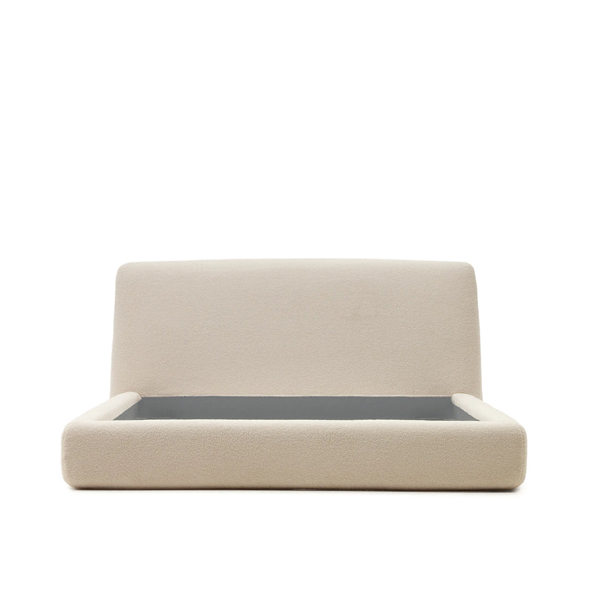 Martina Bett mit abnehmbarem Bezug aus Bouclé in Ecru für Matratze von 180 x 200 cm FSC Mix Credit von Kave Home – Produktbild 8
