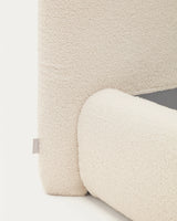 Martina Bett mit abnehmbarem Bezug aus Bouclé in Ecru für Matratze von 90 x 200 cm FSC Mix Credit von Kave Home – Produktbild 1