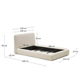 Martina Bett mit abnehmbarem Bezug aus Bouclé in Ecru für Matratze von 90 x 200 cm FSC Mix Credit von Kave Home – Produktbild 3