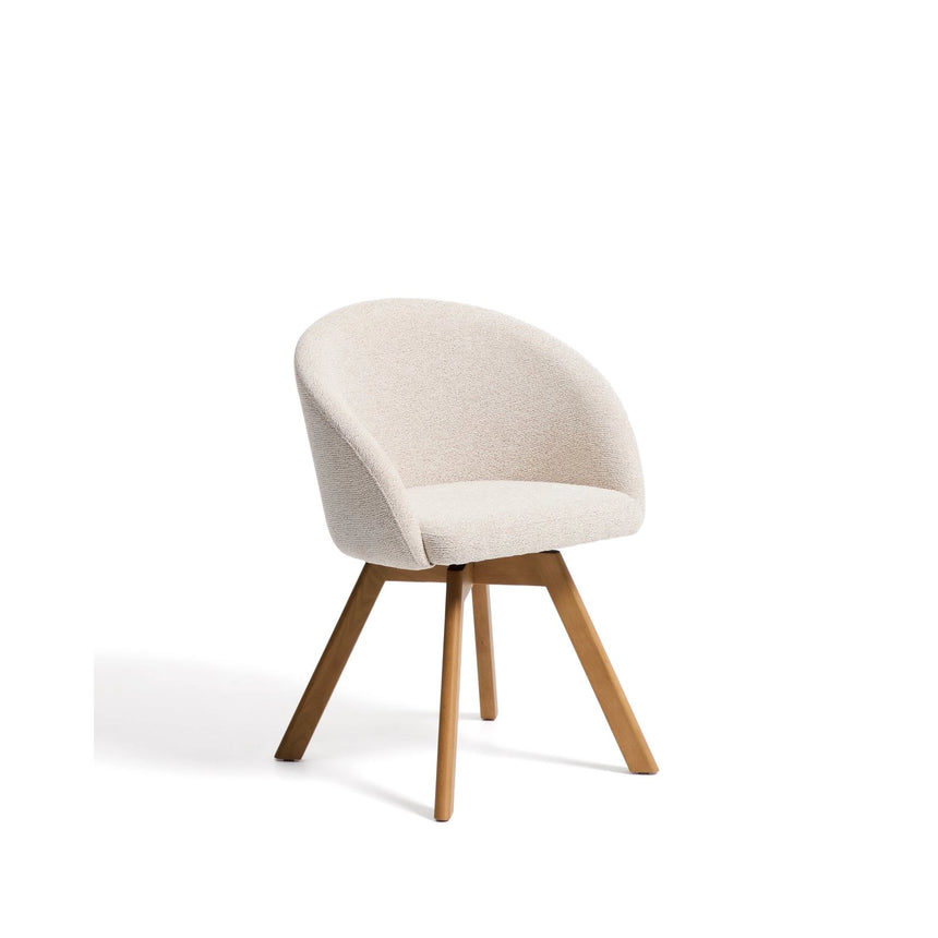 Marvin Drehstuhl mit Chenille und Beinen aus massiver Buche FSC 100% von Kave Home – Bild 1