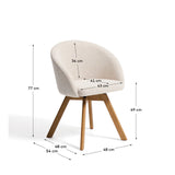 Marvin Drehstuhl mit Chenille und Beinen aus massiver Buche FSC 100% von Kave Home – Bild 4