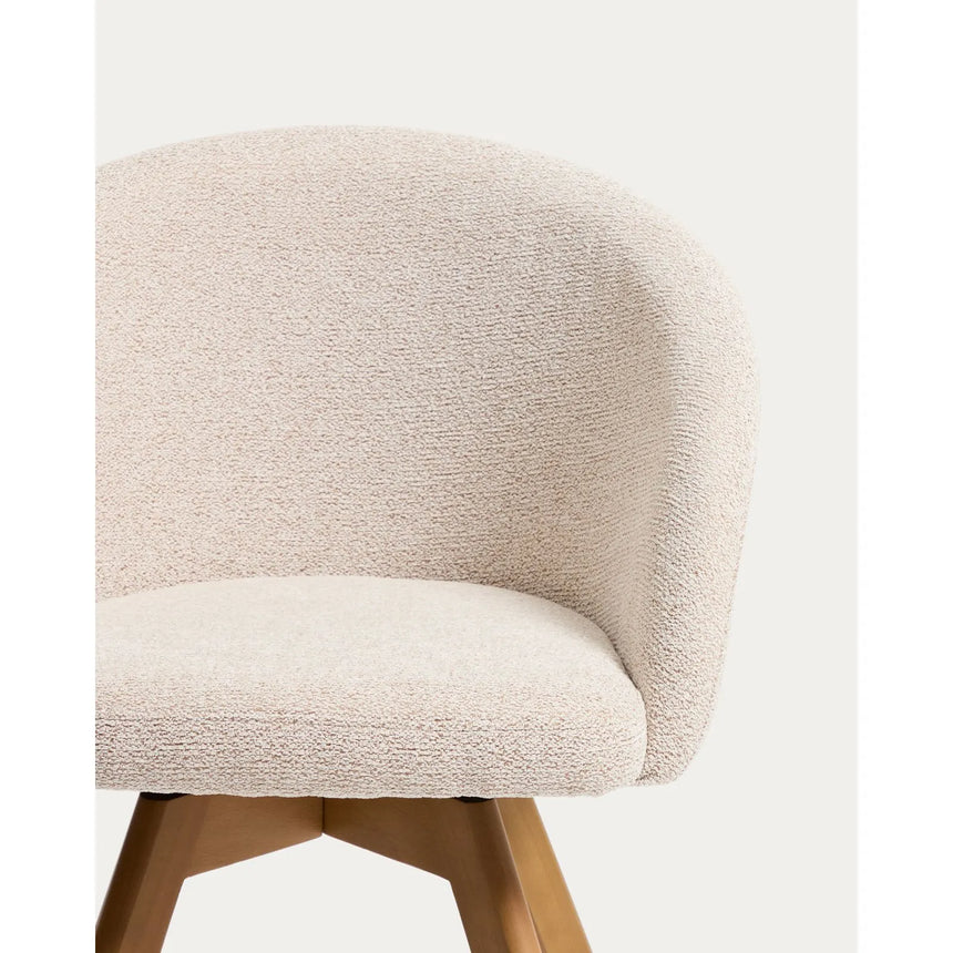 Marvin Drehstuhl mit Chenille und Beinen aus massiver Buche FSC 100% von Kave Home – Bild 8