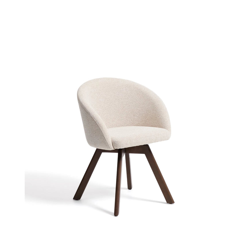 Marvin Drehstuhl mit beiger Chenille Beinen aus massiver Buche mit natürlichem Finish FSC 100% von Kave Home – Bild 1