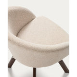 Marvin Drehstuhl mit beiger Chenille Beinen aus massiver Buche mit natürlichem Finish FSC 100% von Kave Home – Bild 10