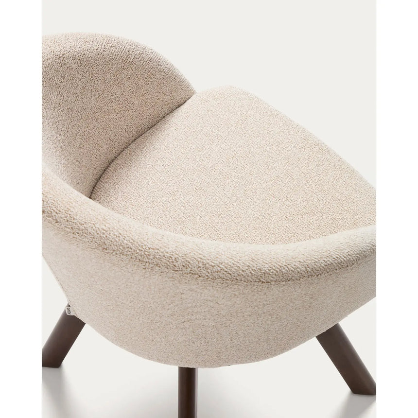 Marvin Drehstuhl mit beiger Chenille Beinen aus massiver Buche mit natürlichem Finish FSC 100% von Kave Home – Bild 10