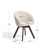 Marvin Drehstuhl mit beiger Chenille Beinen aus massiver Buche mit natürlichem Finish FSC 100% von Kave Home – Bild 4