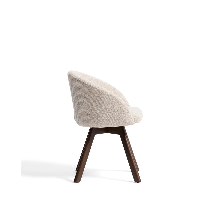 Marvin Drehstuhl mit beiger Chenille Beinen aus massiver Buche mit natürlichem Finish FSC 100% von Kave Home – Bild 5