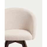 Marvin Drehstuhl mit beiger Chenille Beinen aus massiver Buche mit natürlichem Finish FSC 100% von Kave Home – Bild 8
