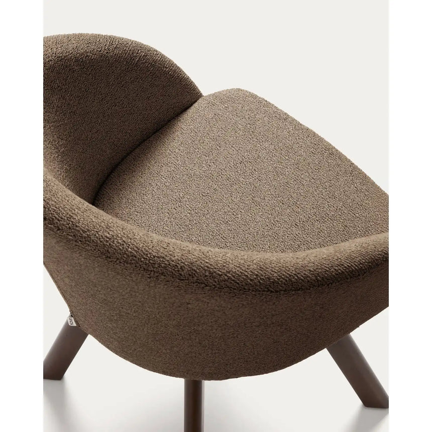 Marvin Drehstuhl mit brauner Chenille Beine aus massiver Buche mit Nussholzfinish FSC 100% von Kave Home – Bild 10