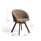 Marvin Drehstuhl mit brauner Chenille Beine aus massiver Buche mit Nussholzfinish FSC 100% von Kave Home – Bild 4
