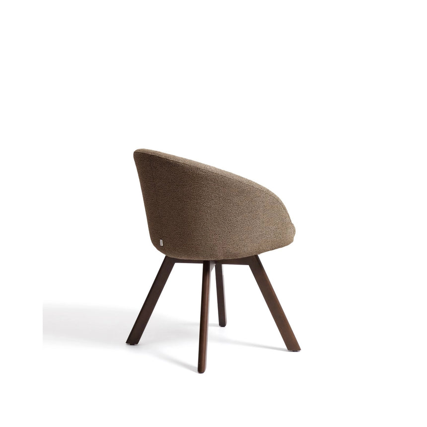 Marvin Drehstuhl mit brauner Chenille Beine aus massiver Buche mit Nussholzfinish FSC 100% von Kave Home – Bild 6
