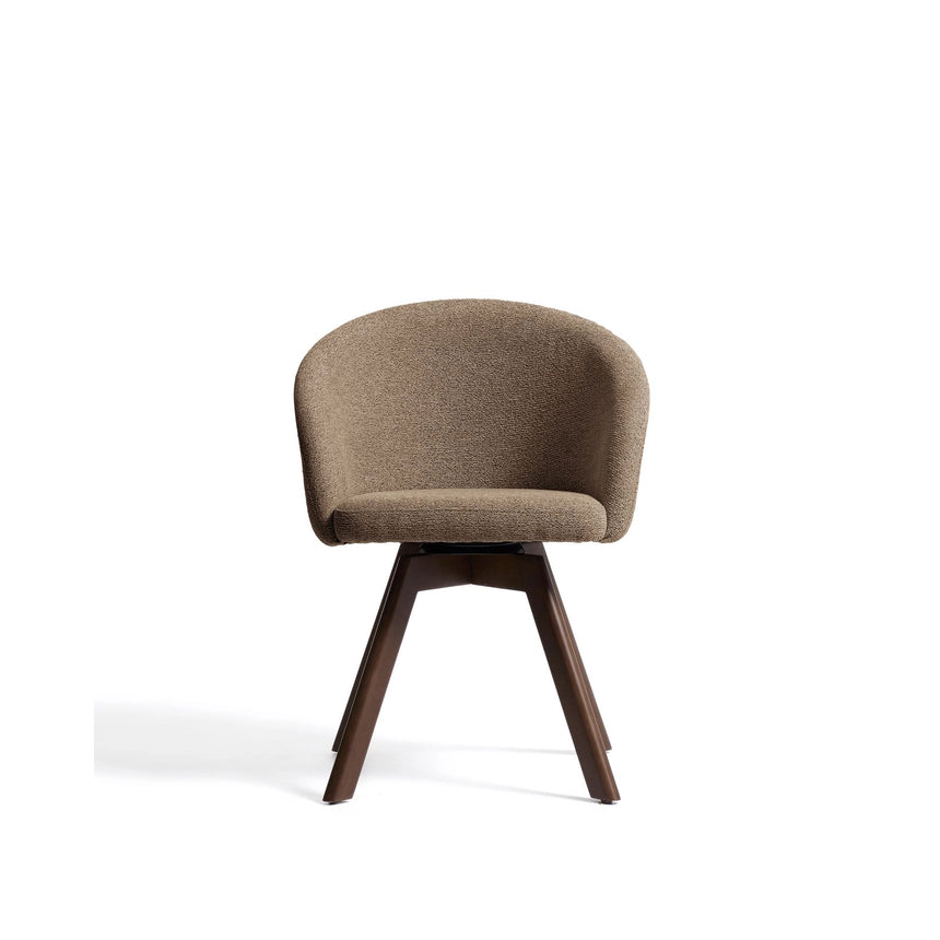 Marvin Drehstuhl mit brauner Chenille Beine aus massiver Buche mit Nussholzfinish FSC 100% von Kave Home – Bild 7