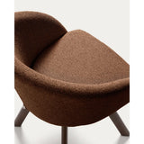 Marvin Drehstuhl mit terrakottafarbener Chenille Beine aus massiver Buche mit Nussholzfinish FSC 100% von Kave Home – Bild 10