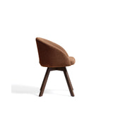 Marvin Drehstuhl mit terrakottafarbener Chenille Beine aus massiver Buche mit Nussholzfinish FSC 100% von Kave Home – Bild 5