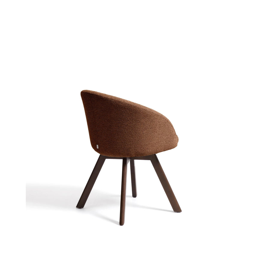 Marvin Drehstuhl mit terrakottafarbener Chenille Beine aus massiver Buche mit Nussholzfinish FSC 100% von Kave Home – Bild 6