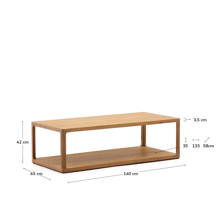 Maymai Couchtisch aus Eichenholz 140 x 65 cm von Kave Home – Bild 3