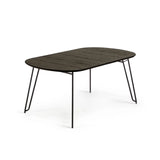 Milian ausziehbarer Tisch aus Eschenfurnier mit schwarzen Stahlbeine 140 (220) x 90 cm von Kave Home – Bild 1