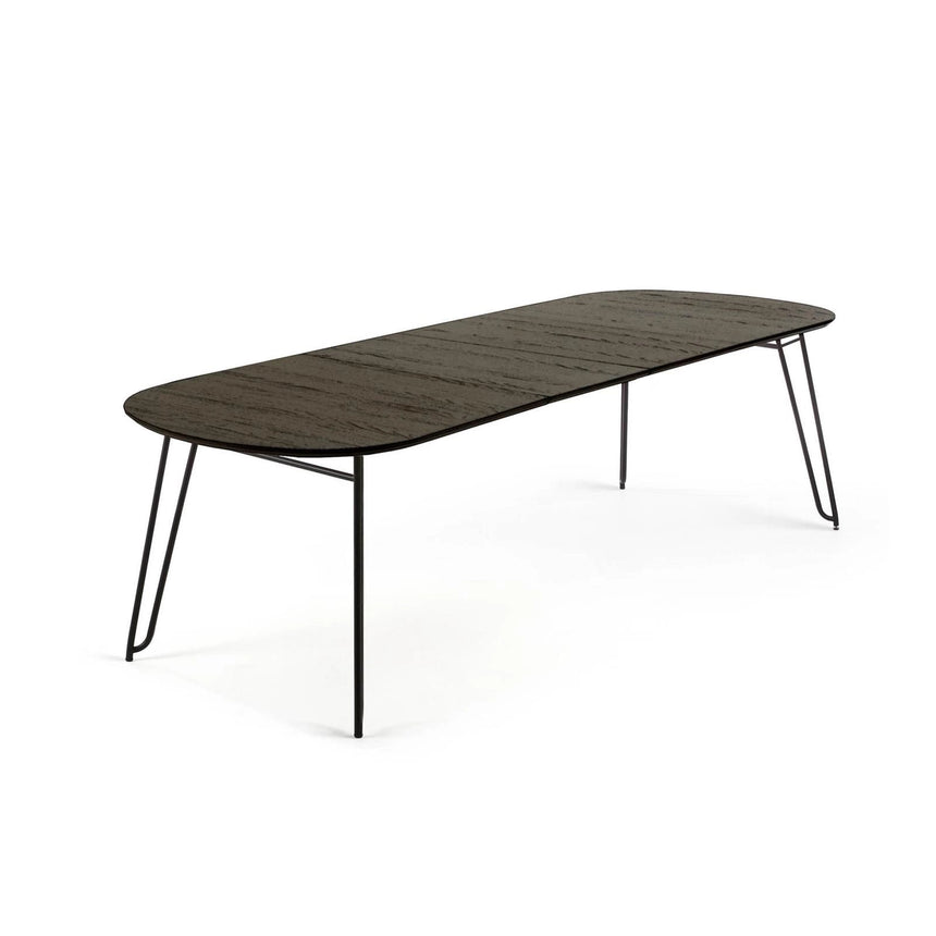 Milian ausziehbarer Tisch aus Eschenfurnier mit schwarzen Stahlbeine 140 (220) x 90 cm von Kave Home – Bild 6