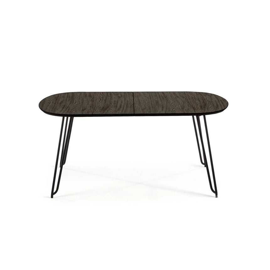 Milian ausziehbarer Tisch aus Eschenfurnier mit schwarzen Stahlbeine 140 (220) x 90 cm von Kave Home – Bild 7