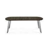 Milian ausziehbarer Tisch aus Eschenfurnier mit schwarzen Stahlbeine 140 (220) x 90 cm von Kave Home – Bild 8
